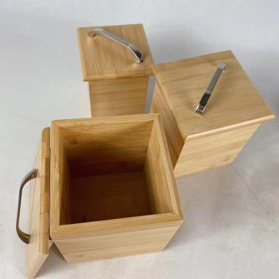 China Freshness Preservation Factory price natural wood kitchen storage  bamboo spice box for dry food for sale