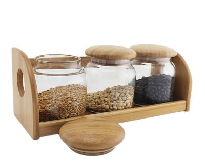 China Sustainable Kitchen Supplies bamboo Lid  Bamboo Spice Rack for sale