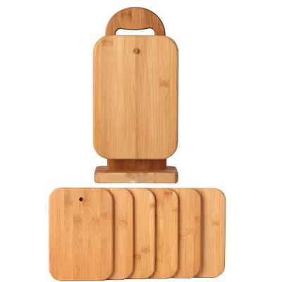 China Sustainable Small Bamboo Cutting Board Set for Kitchen Sandwich Cheese Meal Breakfast for sale