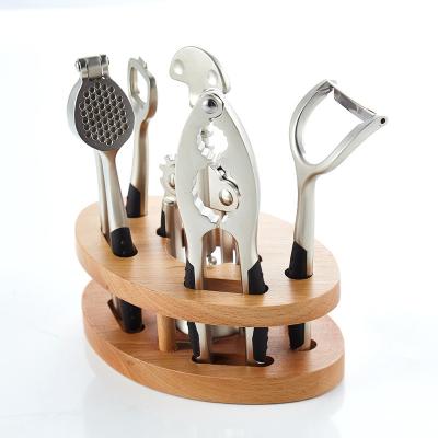 China Stocked High Quality Knife Block Rack Bamboo Kichen Gadgets Storage Eco-friendly Natural Kitchen Knife Holder for sale