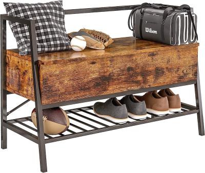 China Eco-friendly Material Entryway Storage Bench, Industrial Shoe Rack Bench with Storage Box Organizer for sale