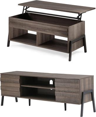 China Eco-friendly Material New design furniture luxury wooden tv stand and coffee table set wooden tv cabinet for sale