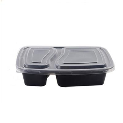 China 100% Food Grade Materials Restaurants Take Out Food Container 2/3/4 Dividers Plastic Disposable Food Prep Part 3 Compartment To Go Containers for sale