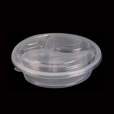 China 100% Food Grade Materials BPA Free Round Rectangle 3 Compartment 3 Compartment Disposable Food Containers for sale