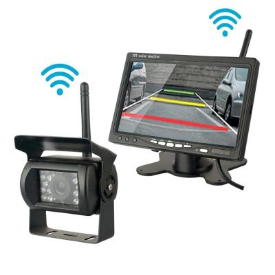 China Car Reversing Aid 7 Inch Wireless Rear View System Car Monitor With Camera Kit for sale