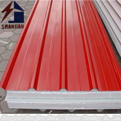 China Prefab Wall House Used EPS Panel / Rock Wool Sandwich Panel For Wall And Roof for sale