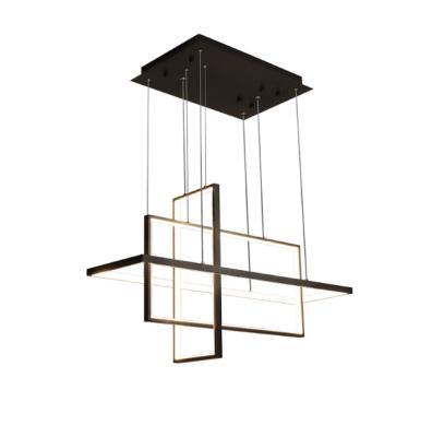 China Outdoor Mounted Cube LED Pendant Lamp Black Modern Light Chandelier In Place For Dining Room Kitchen Decor for sale