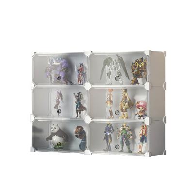 China Storage Adjustable Rack Toy Box Display Mold Transparent (Waist) Storage Cabinet Shelf Doll Hand Box for sale