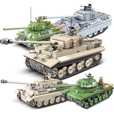 China Toy Quanguan Building Blocks 100061-100066 Tank Series Model BricksWWII Germany/USA/France/Japan Tanks Building Kit For Kids for sale