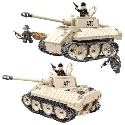 China Construction Toy Quanguan Building Blocks 100101/100119 Tank Series Model Bricks WWII Germany/USA/France/Japan tank building kit for kids for sale