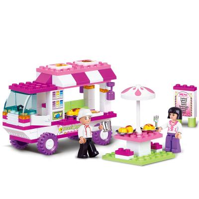 China Toy Sluban Building Blocks M38-B0155 Snack Car Building Kit 102PCS Dream Girls For Kids for sale