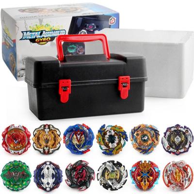 China Alloy + ABS Kids Gyro Toys Set 17 PCS Shine Alloy Kit With Launcher Japan Fighting Top Spinning Toy for sale