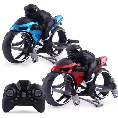 China RC Hobby Remote Control 2 in 1 Fly Motorcycle Four-axis Ground-to-Air Drone Racing Stunt Motorbike Toys for sale