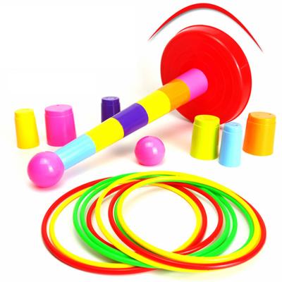 China Stack Up Cup Toys Rainbow Pop Circle Children's Loop Toy Set Stacking And Sorting Toys Kids Color Learning 9 Layers In Total 19.5*19.5*7CM for sale