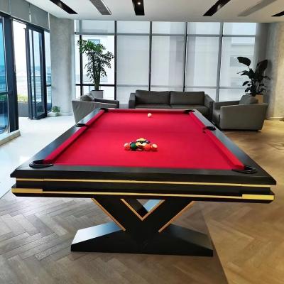 China Indoor Sports Game Table New Product Indoor Solid Wood Cushions Billiard Pool Table Black And White 8ft/9ft for sale