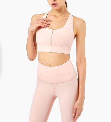 China Low MOQ breathable high quality hot selling zipper bra and shorts 2 piece set sports fitness wear clothes women yoga set suits. for sale