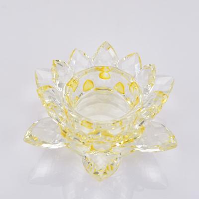 China Europe New Design Factory Price Art Glass 150x130x80MM Crystal lotus ornaments for home decoration for sale