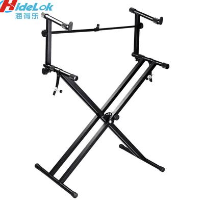 China Modern Simple Standard Adjustable Electronic Music Keyboard Piano Stand Two Double Bracket Piano X Keyboard Stand Two Stacker Keyboard Stand for sale