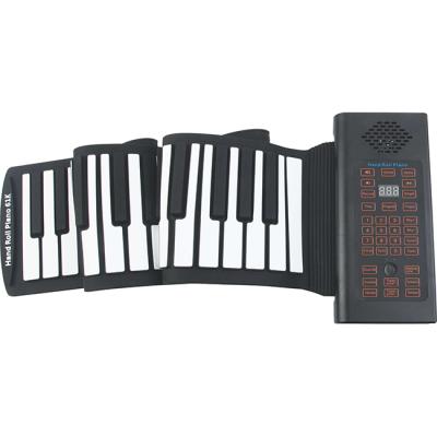 China Fashion Smart Teaching Piano Practice 61 Keys Hand Roll Piano Black Electronic Soft Children Piano Keyboard Musical Toys for sale