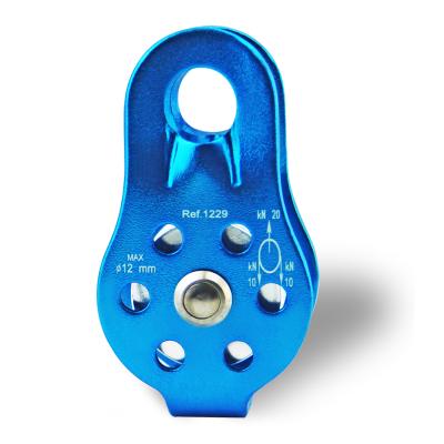 China Construction Works Aluminum Alloy 20KN CE Climbing Pulley Core Type Universal Upright for sale