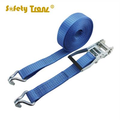 China Polyester 50MM Cargo 4000KG Ratchet Tie Down Strap With E-Track Ratchet Buckle 2