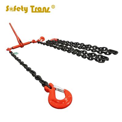 China ZINC Jiulong Steel Ratchet Load Binder With Grab Hooks And Chain Set for sale