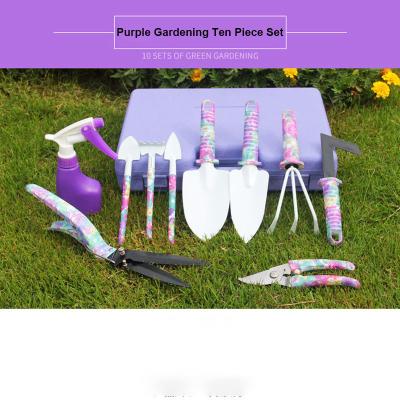 China Garden Working 10 Pieces Garden Tool Gift Sets Plants Stainless Steel Shovel Weeder Hand Rake Shovel Garden Tools For Indoor Outdoor for sale