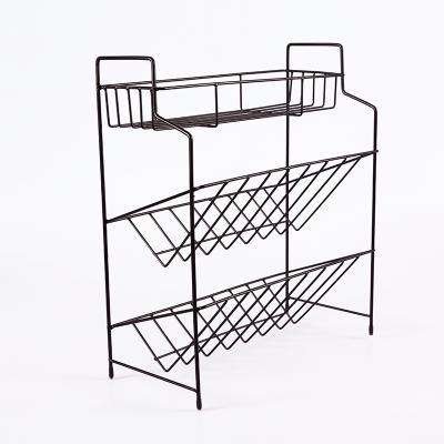 China Viable 3 Tier Kitchen Countertop Spice Storage Rack Dish Drying Rack Decoration Accessories Multifunctional Metal Rack Stable Set for sale