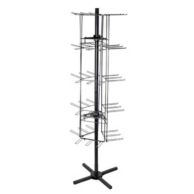 China Corrosion Protection Counter Wire Revolving Display Rack For Shop Retail Display Floor Spinner Hanging Rack 5 Tier Displat Rack Standing Retail Rack for sale