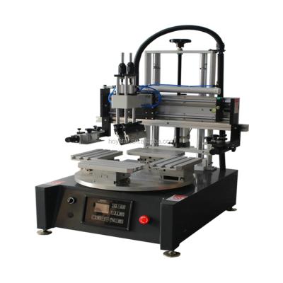 China Garment Shops 1 Color 4 Station Screen Printing Semi / Automatic Type Rotary Table Screen Printing Machine for sale