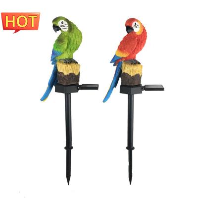 China Decorative Garden Pathway Lights Led Parrot Shape Garden Bird Lights Waterproof Solar Animal Lawn Lamp for sale