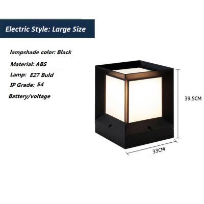 China Modern Simple Cubic Pillar Light Outdoor Led Outdoor Waterproof ABS Garden Lights Electric Style 33cm Large Size for sale