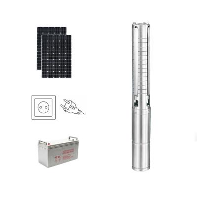 China Manufacture Four Inch Ac/Dc Submersible Pump 100M Solar Submersible Solar Water Pump for Irrigation and Agriculture Plant for sale