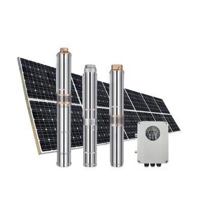 China Small 48 Volt 100m Solar Powered Agriculture Garden Deep Well Irrigation And Hole Water Pump for sale