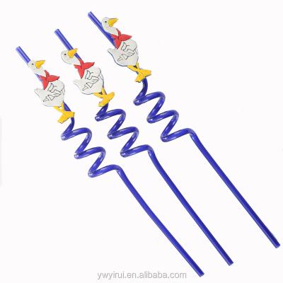 China Plastic plastic spiral with kids drinking straw for sale