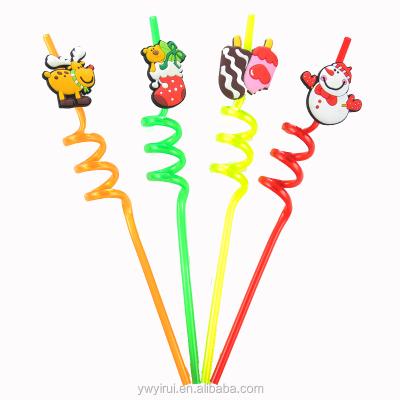 China Christmas Style Eco-Friendly Animal Shaped Drinking Straw for sale