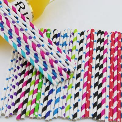 China Disposable Multicolor Food Grade Paper Cartoon Straws for sale