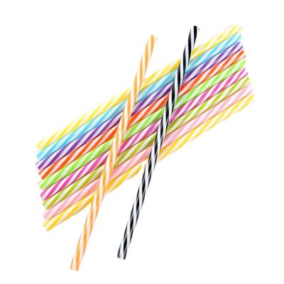 China 6*230mm pp color disposable double spiral drinking straw for sale