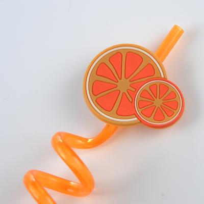 China Viable Shape Cartoon Fruit Plastic Drinking Straw for sale