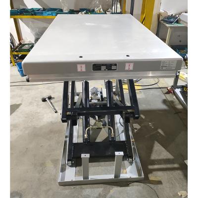 China OEM Platform Hydraulic Cylinder Double Scissor Lift Electric Lift Table Custom Factory Widely Premium 1Ton Low Size for sale