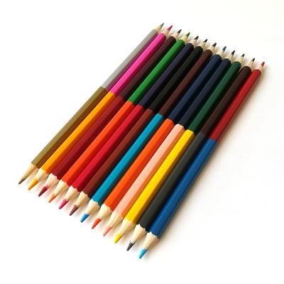 China Office High Quality 3.0mm Lead Color Wooden Double Sided Pencils Double Sided With Color Box Packing for sale