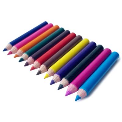 China Cheap Round Desk 4.5cm Kids Painting 12 Colors Mini Plastic Pencil Set for sale