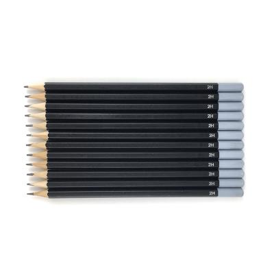 China Office Personalized Black Pencil Custom Logo Drawing 2h Pencils Sketch for sale