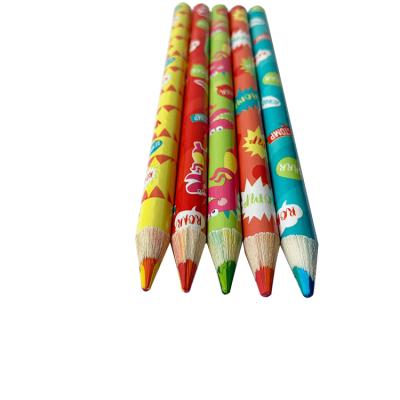 China New Style 7 Inch 4 Color Desktop Rainbow Wooden Elephant Colors Pencil Set for sale