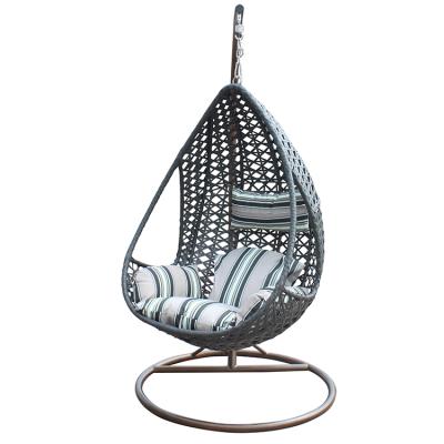 China Easy Assembly Outdoor And Indoor Garden Rattan Patio Swing Chair With Metal Stand for sale