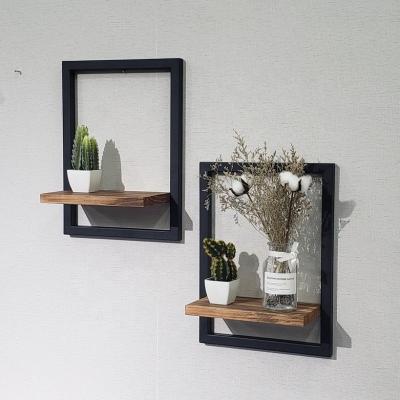 China Metal Adjustable Frame Wall Mounted Frame Rectangle Wall Shelf (Height) Wall Shelves Farmhouse Storage Floating Shelves for sale