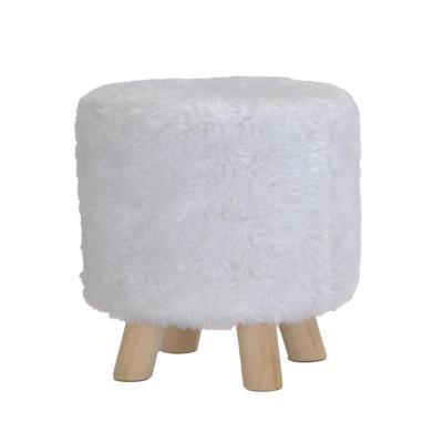 China Adjustable Nordic Plush (Others) Plush Bench Bedroom Makeup Stools White Shoes Sneak Velvet Stool for sale