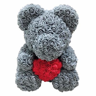 China Red Bear Rose Artificial Flowers Bear Beautiful Colorful Hot Sale Rose Decoration Valentine Christmas Day Gift For Women for sale