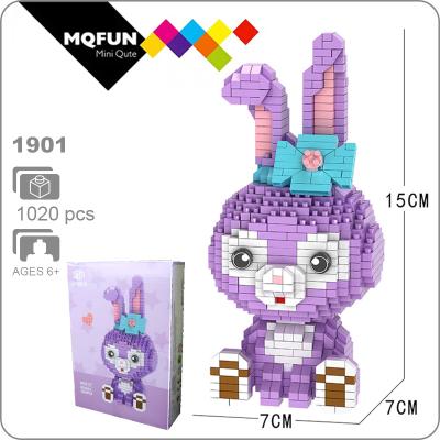 China JM Kawaii Cartoon Castle Rabbit Building Toy Girl Building Blocks Animal Purple Action Numbers Educational Toy DIY Gift for sale