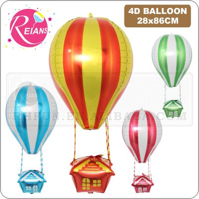 China Hot Promotional Toy 34 Inch 4D Air Balloon Shape Aluminum Foil Helium Balloon Mail Opening Birthday Wedding Party Decoration Balloon Suppliers for sale